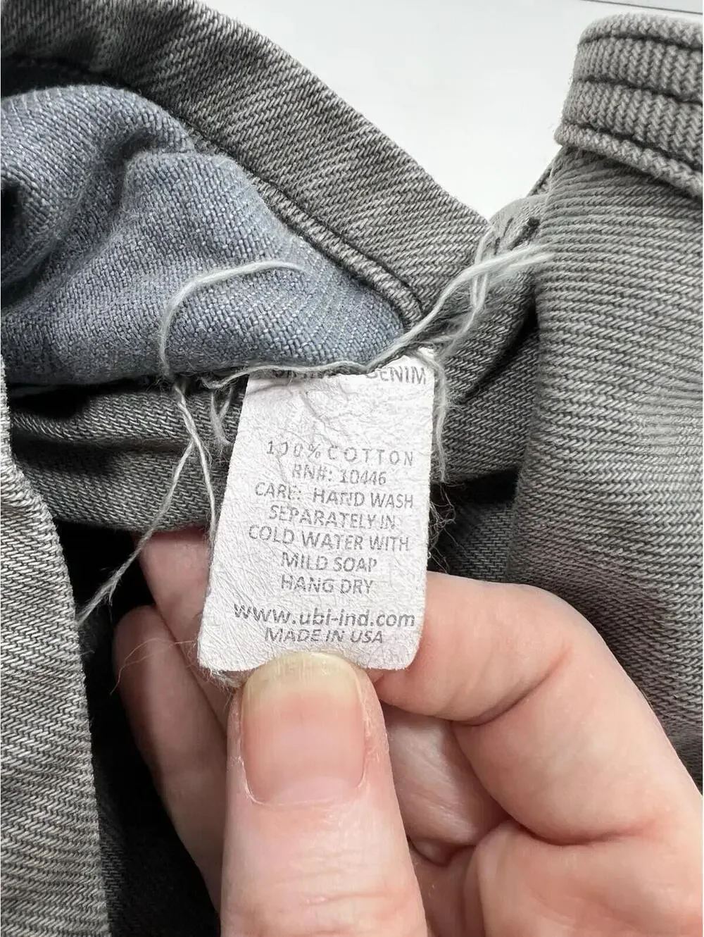 UBI-IND Denim San Francisco Denim Classic Apron Gray Raw Hem